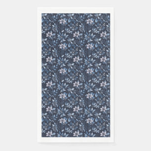 Servilleta De Papel Floral de cumpleaños en tonos azules y lavanda