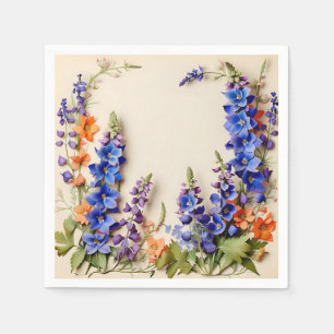 Servilleta De Papel Floral de Delfino Azul