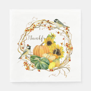 Servilleta De Papel Floral de girasol Gracias Calabaza Caída Acción