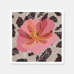 Servilleta De Papel Floral de impresión de animales leopardos
