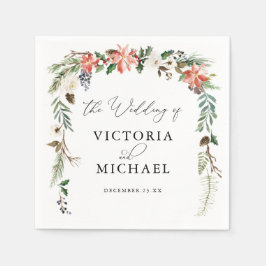 Servilleta De Papel Floral de invierno rústica | Boda de Navidades