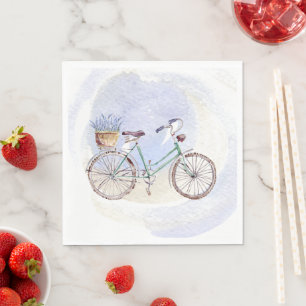 Servilleta De Papel Floral de lavanda de lavadora de bicis azul rústic