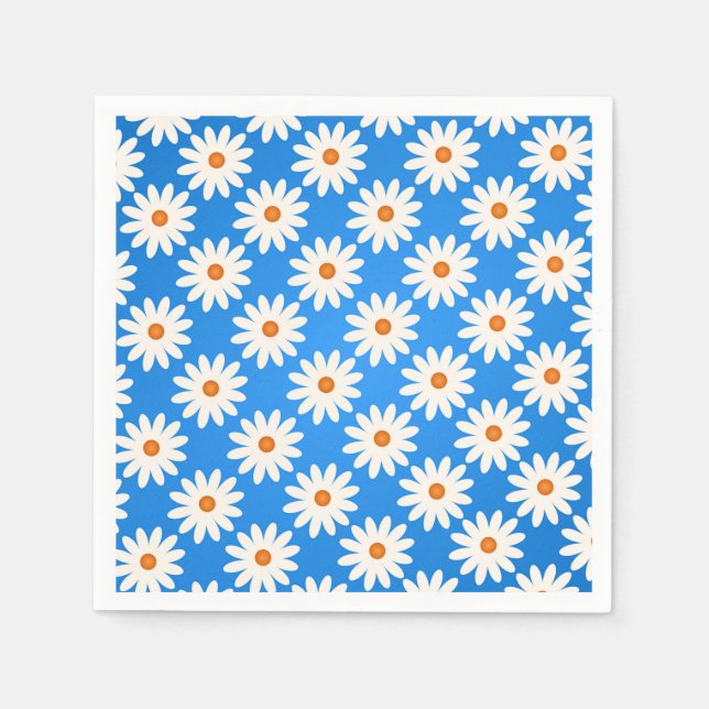 Servilleta De Papel Floral de margarita simple (Anverso)
