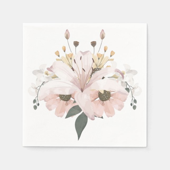 Servilleta De Papel Floral de novia (Anverso)