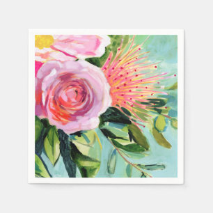 Servilleta De Papel Floral de pincel I