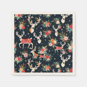 Servilleta De Papel Floral de reno de Navidades espléndidos
