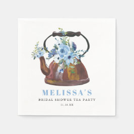 Servilleta De Papel Floral Dusty Blue Bridal Shower Tea Fiesta