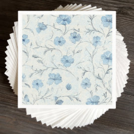 Servilleta De Papel Floral Dusty Blue Country Garden Elegante Boda