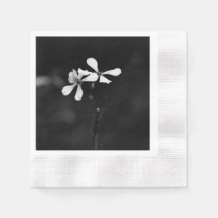 Servilleta De Papel floral en blanco y negro minimalista