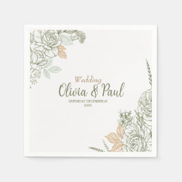 Servilleta De Papel Floral en Trazos