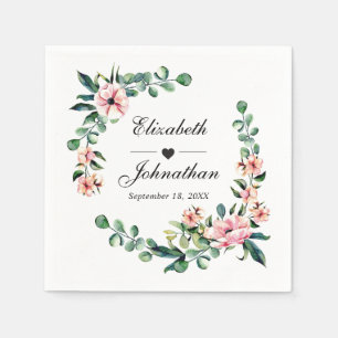 Servilleta De Papel Floral Eucalyptus Greenery Wreath Watercolor