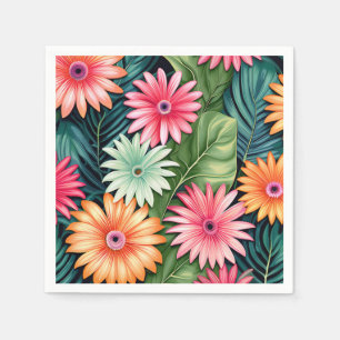 Servilleta De Papel Floral exótica con hojas de palma
