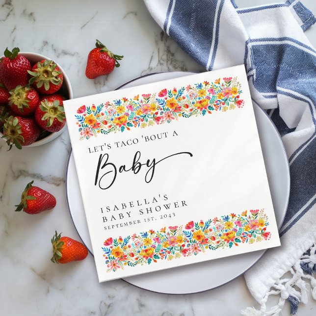 Servilleta De Papel Floral Fiesta Taco Bout Baby Shower (Subido por el creador)