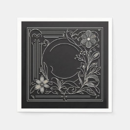 Servilleta De Papel Floral Filigree Frame