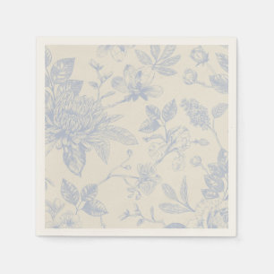 Servilleta De Papel Floral Floral Azul