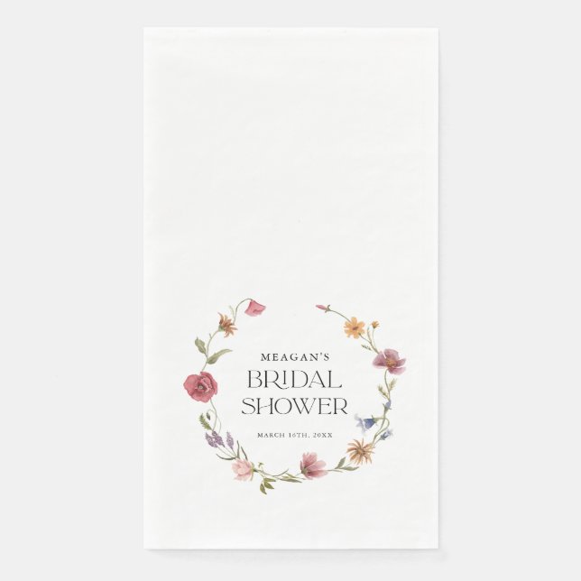 Servilleta De Papel Floral Floral de flores silvestres ducha de novia (Anverso)