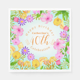 Servilleta De Papel Floral Garden Aqua