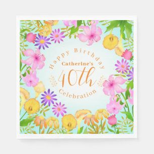 Servilleta De Papel Floral Garden Aqua