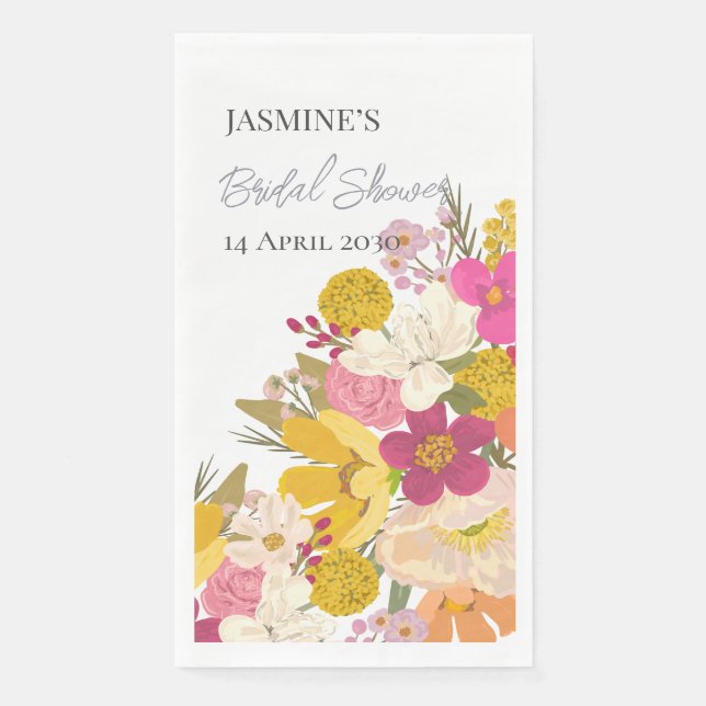 Servilleta De Papel Floral Garden Summer Bridal Shower (Anverso)