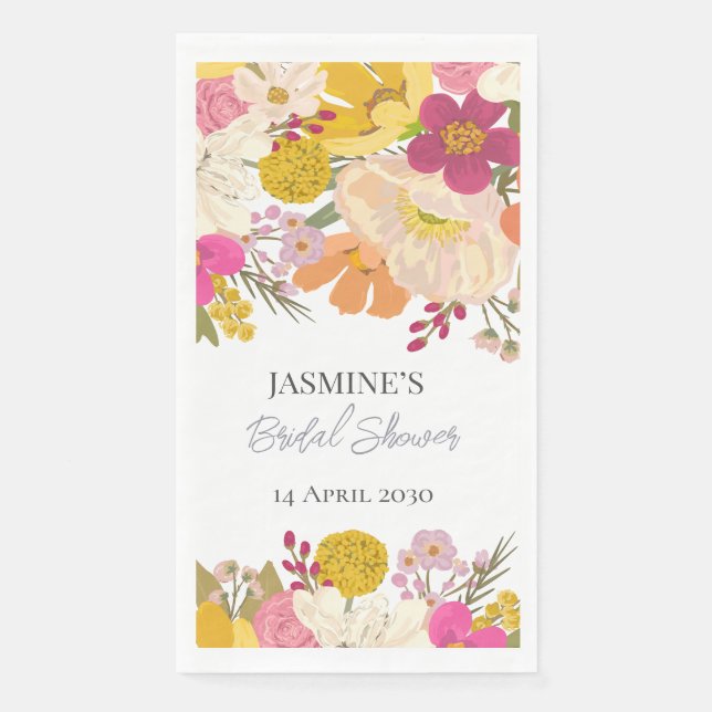 Servilleta De Papel Floral Garden Summer Bridal Shower (Anverso)