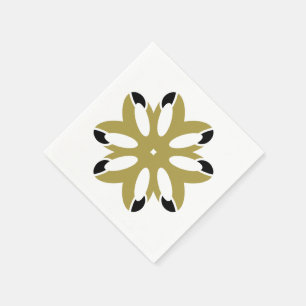 Servilleta De Papel Floral Geométrico de Oro de Lujo