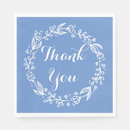 Servilleta De Papel Floral Gracias Flores De Cornflower Azul Wreath