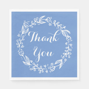 Servilleta De Papel Floral Gracias Flores De Cornflower Azul Wreath