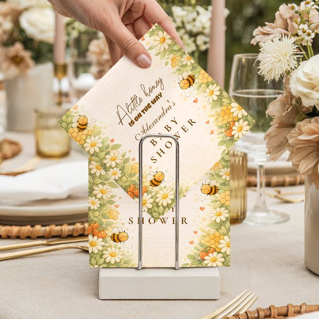 Servilleta De Papel Floral Honey Bee Baby Shower (Subido por el creador)