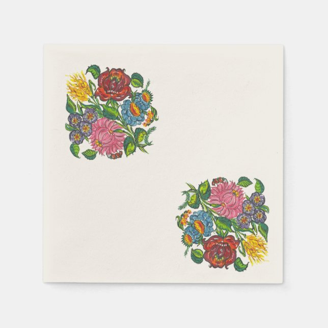 Servilleta De Papel Floral húngara en negrita (Anverso)