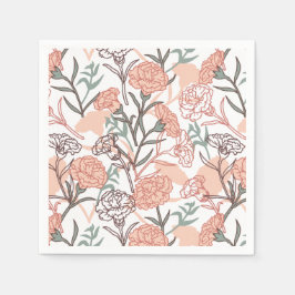 Servilleta De Papel Floral inspirada en la naturaleza: patrón de flor