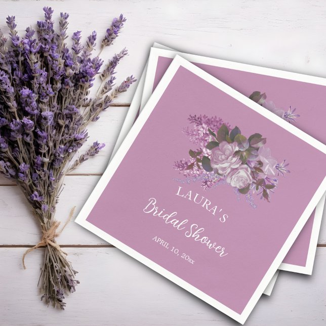 Servilleta De Papel Floral Lavender Bridal Shower (Subido por el creador)