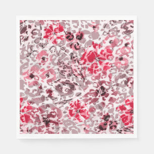 Servilleta De Papel Floral ,leopardo,rojo y blanco , rojo, blanco, foc