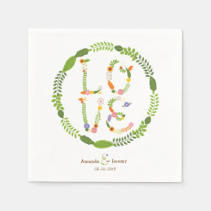 Servilleta De Papel Floral LOVE Letters Rustic Woodland Boda