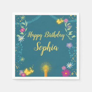 Servilleta De Papel Floral Magic Candle Napkin