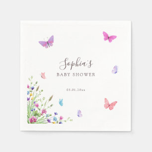 Servilleta De Papel Floral Mariposa Rosa Morada Naturaleza temática