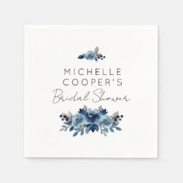 Servilleta De Papel Floral minimalista azul y marina