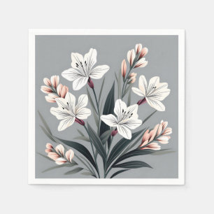 Servilleta De Papel Floral minimalista de Alstroemeria