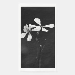 Servilleta De Papel floral minimalista en blanco y negro