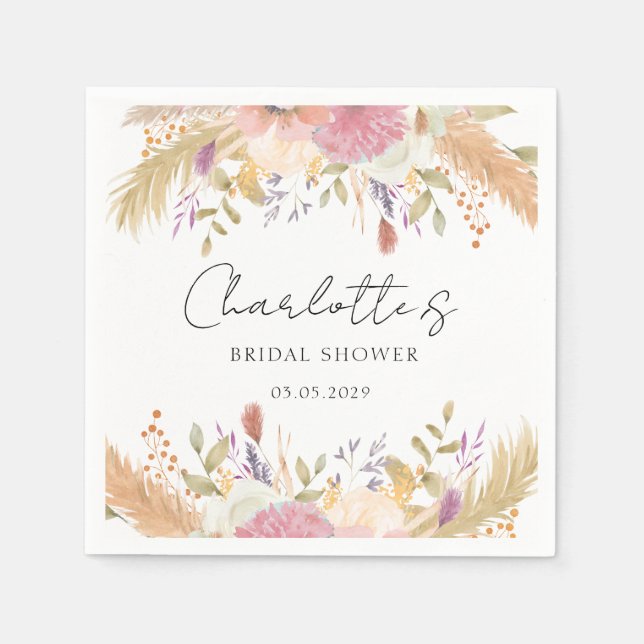 Servilleta De Papel Floral moderna (Anverso)