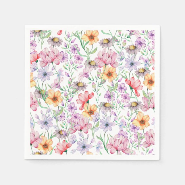 Servilleta De Papel Floral Morado (Anverso)