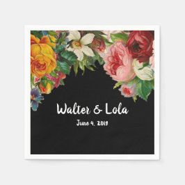 Servilleta De Papel Floral Noir