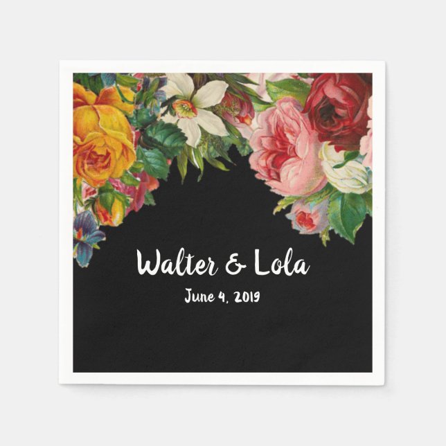 Servilleta De Papel Floral Noir (Anverso)