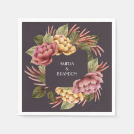 Servilleta De Papel Floral oscura y morbosa