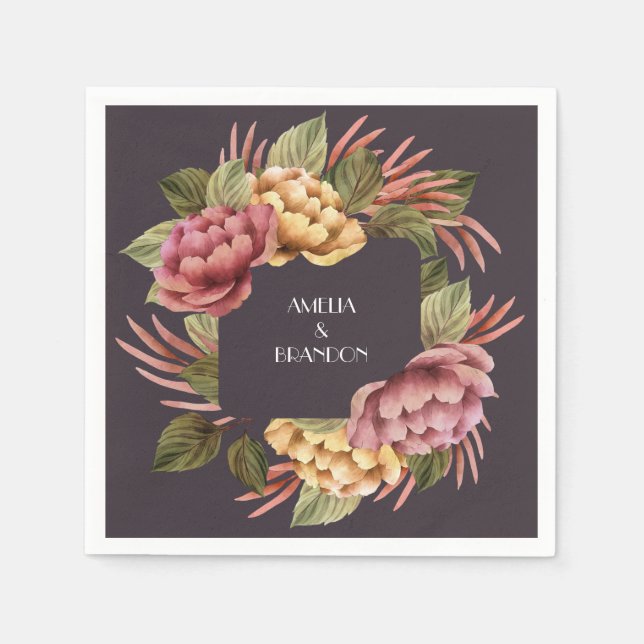 Servilleta De Papel Floral oscura y morbosa (Anverso)