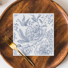 Servilleta De Papel Floral Periwinkle Elegant Blue Boda