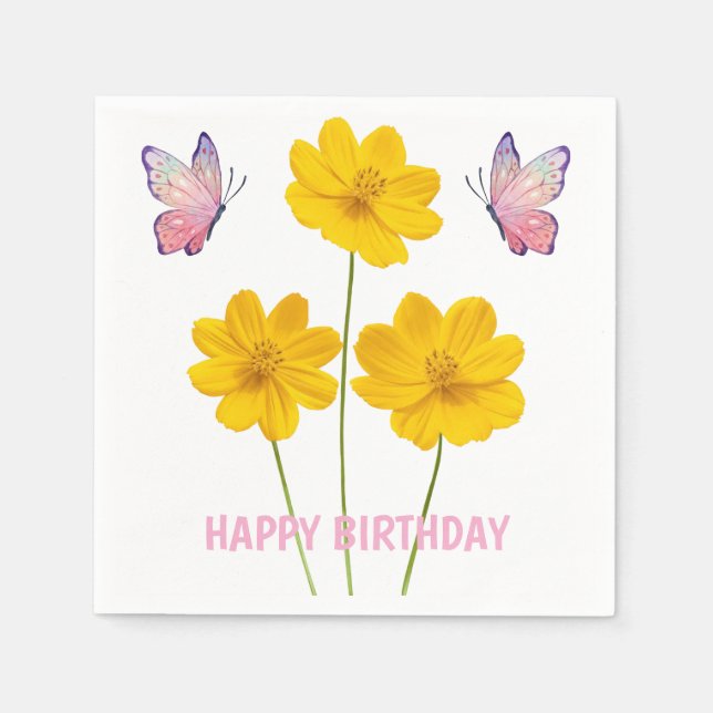 Servilleta De Papel Floral Personalizado (Anverso)