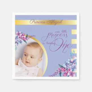 Servilleta De Papel Floral Princess Photo Birthday