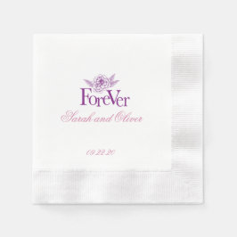 Servilleta De Papel Floral Pur Boda púrpura moderna