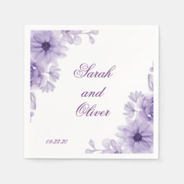 Servilleta De Papel floral púrpura Boda moderna