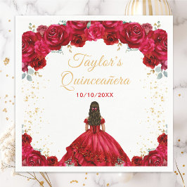 Servilleta De Papel Floral Quinceañera
